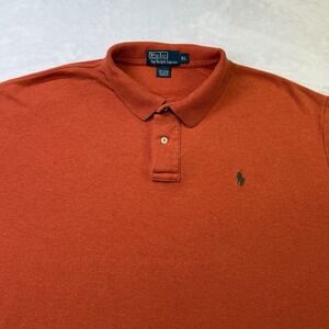 Polo Ralph Lauren Polo Shirt XL Orange Pony Logo Cotton Classic Fit